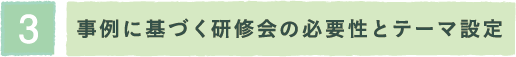 事例に基づく研修会の必要性とテーマ設定