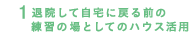 退院して自宅に戻る前の練習の場としてのハウス活用